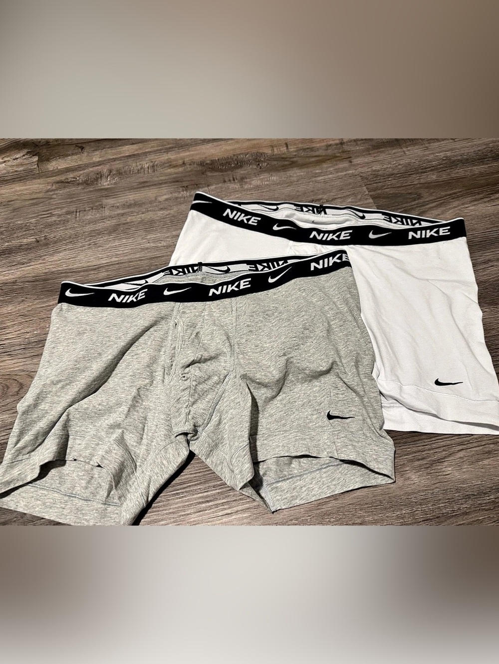 Nike Dri-FIT Mens Shorts/Boxer briefs Underwear 2-Pack Gray & White XL